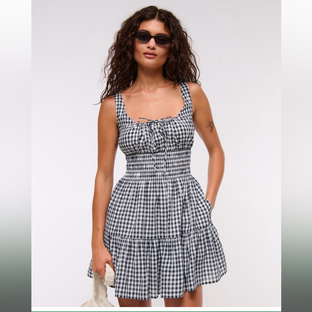 Abercrombie Navy and White Gingham Dress